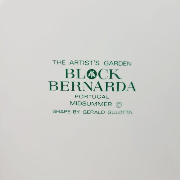 Block Midsummer 12" Round Serving Platter Garden Watercolor Pastel Flowers - Picture 7 of 10